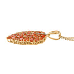 Blaze Feueropal Anhänger mit Kette ca. 45 cm, 925 Silber 750 Gelbgold Vermeil ca. 3.56 ct