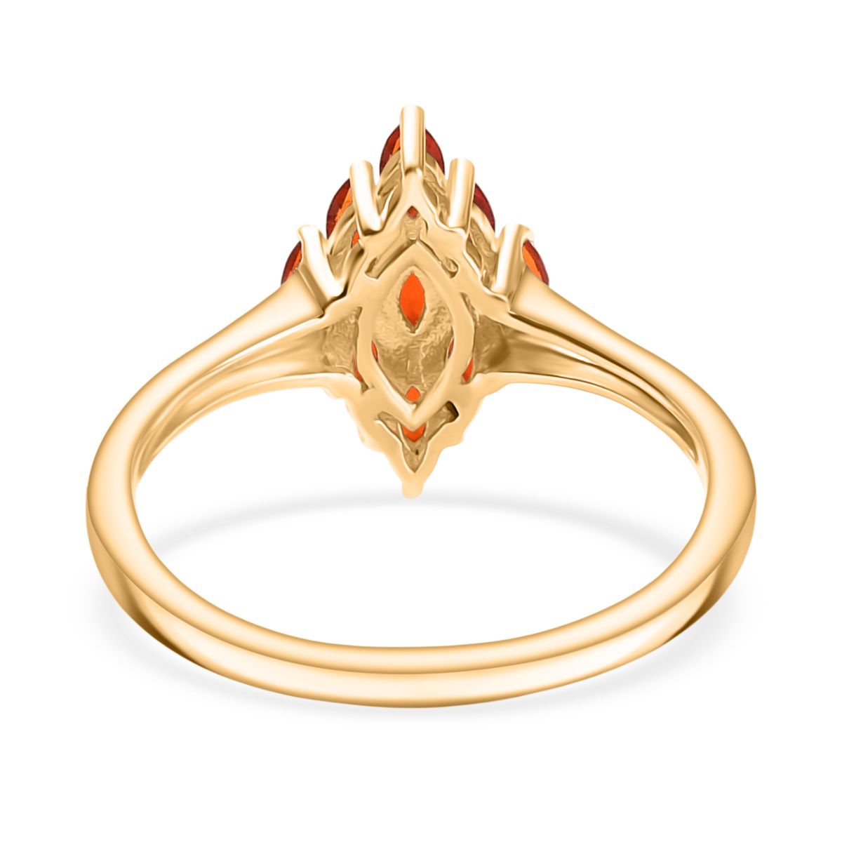 2er Set - Blaze Feueropal Anhänger und Ring, Größe (16.00), 925 Silber 750 Gelbgold Vermeil ca. 1.16 ct
