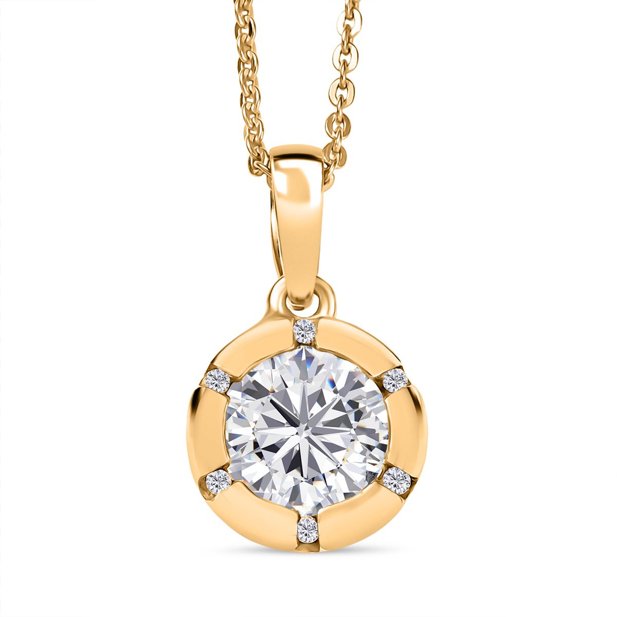 Moissanit Schmuckset 925 Silber vergoldet ca. 1,27 ct.