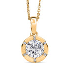 Moissanit Schmuckset 925 Silber vergoldet ca. 1,27 ct.