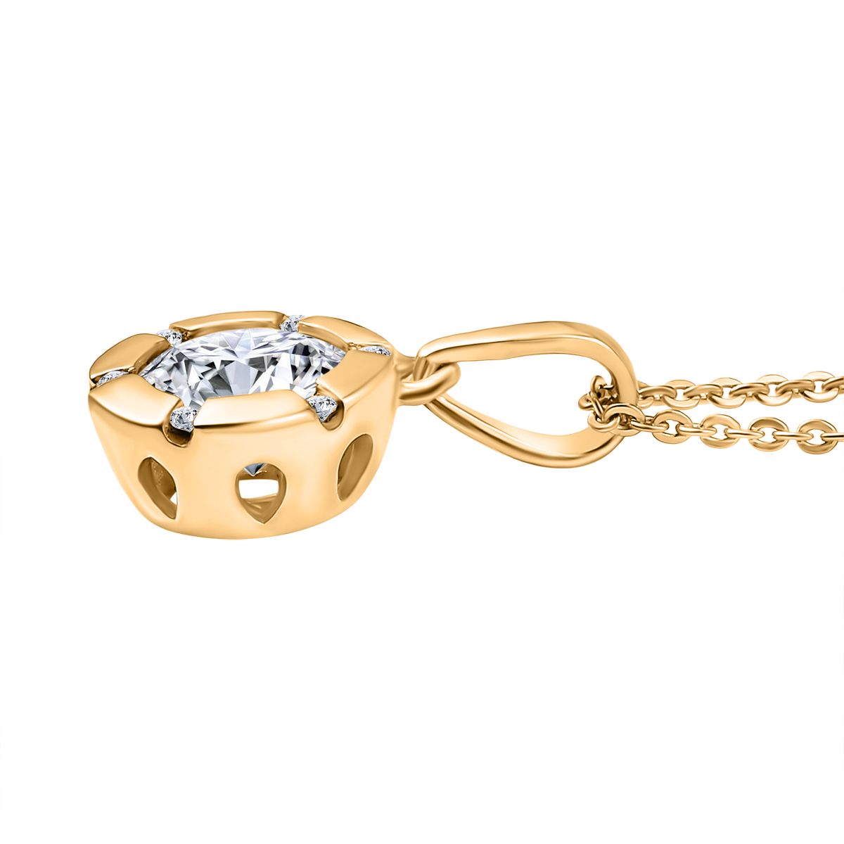 Moissanit Schmuckset 925 Silber vergoldet ca. 1,27 ct.