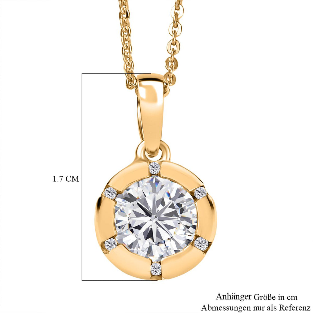 Moissanit Schmuckset 925 Silber vergoldet ca. 1,27 ct.