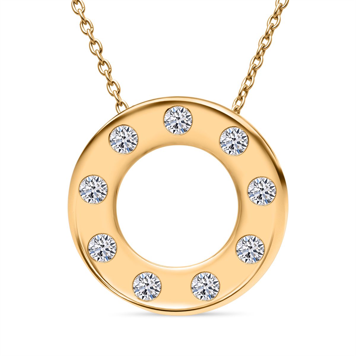 LUXURIANT DIAMOND - Lab Grown Diamant SI-GH Schmuckset 925 Silber Gelbgold Vermeil ca. 0,33 ct.
