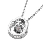 LUSTRO STELLA - Weißer Zirkonia Drachen Anhänger, 925 Silber rhodiniert mit 316L Edelstahl ca. 50 cm Kette