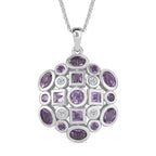 AA Rose De France Amethyst Schmuckset 925 Silber platiniert ca. 2,91 ct.