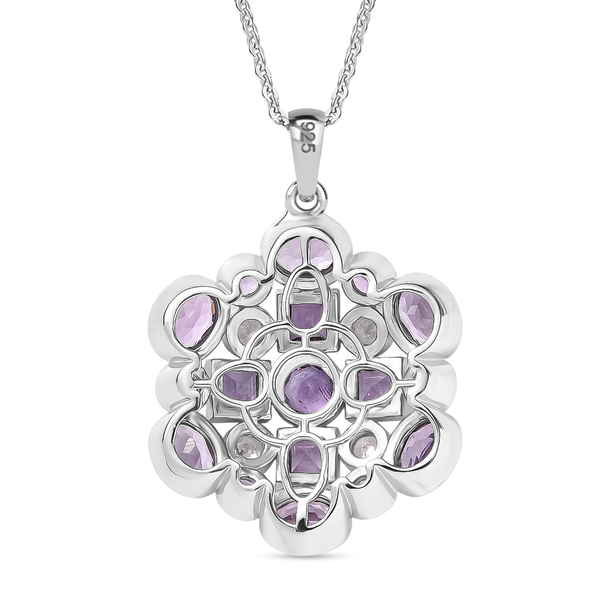 AA Rose De France Amethyst Schmuckset 925 Silber platiniert ca. 2,91 ct.