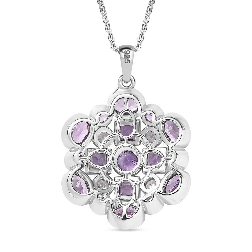 AA Rose De France Amethyst Schmuckset 925 Silber platiniert ca. 2,91 ct.