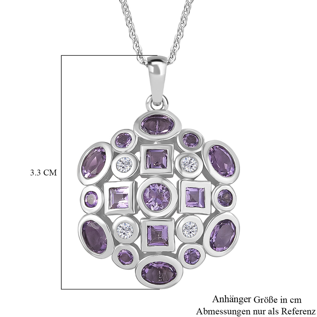 AA Rose De France Amethyst Schmuckset 925 Silber platiniert ca. 2,91 ct.