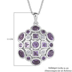 AA Rose De France Amethyst Schmuckset 925 Silber platiniert ca. 2,91 ct.