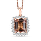 LUXORO AAA Morganit, Weißer Diamant Schmuckset ca. 50 cm 417 Gold ca. 6.95 ct