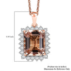 LUXORO AAA Morganit, Weißer Diamant Schmuckset ca. 50 cm 417 Gold ca. 6.95 ct