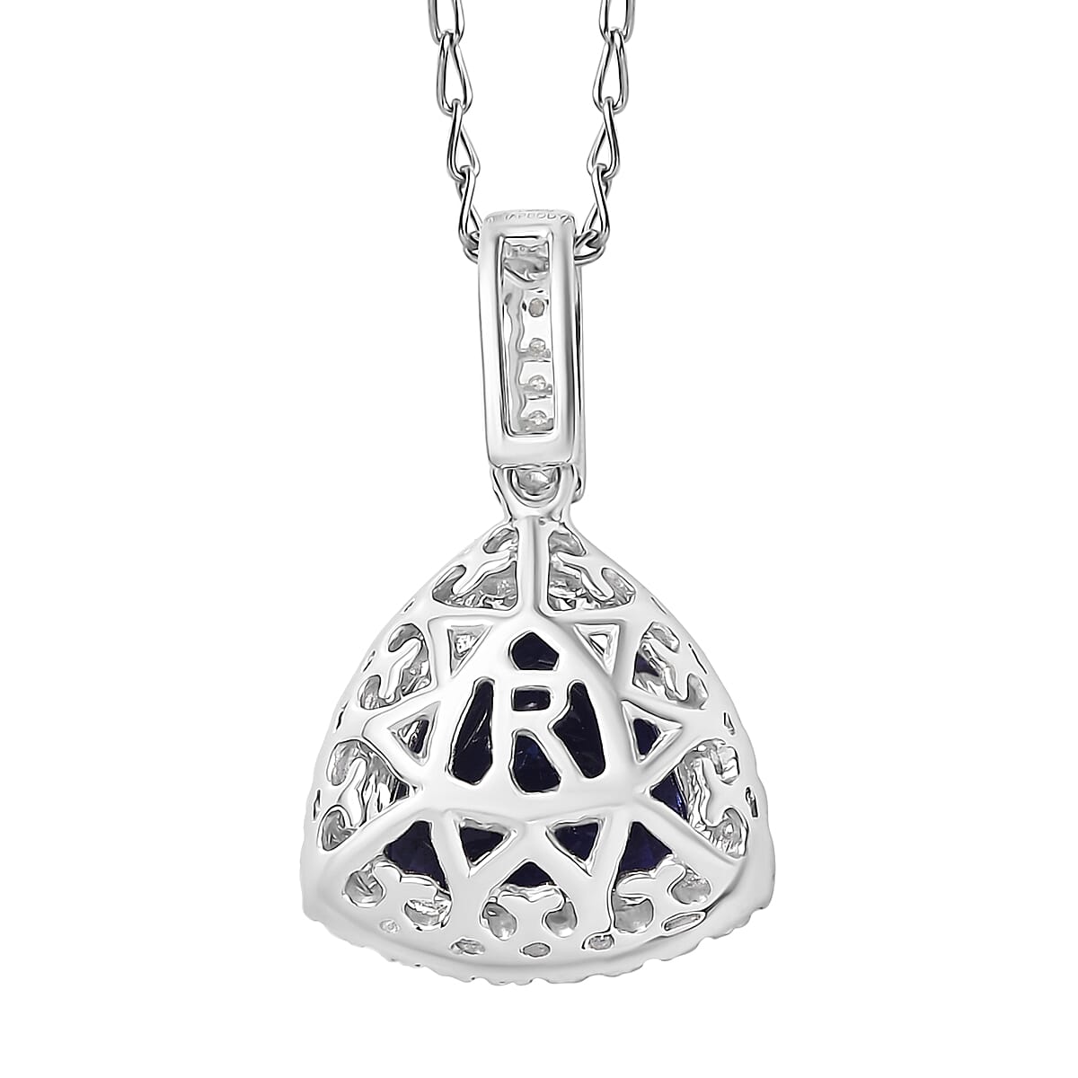 Rhapsody AAAA Tansanit, Weißer Diamant AGI zertifiziert Schmuckset ca. 50 cm 950 Platin ca. 3.91 ct