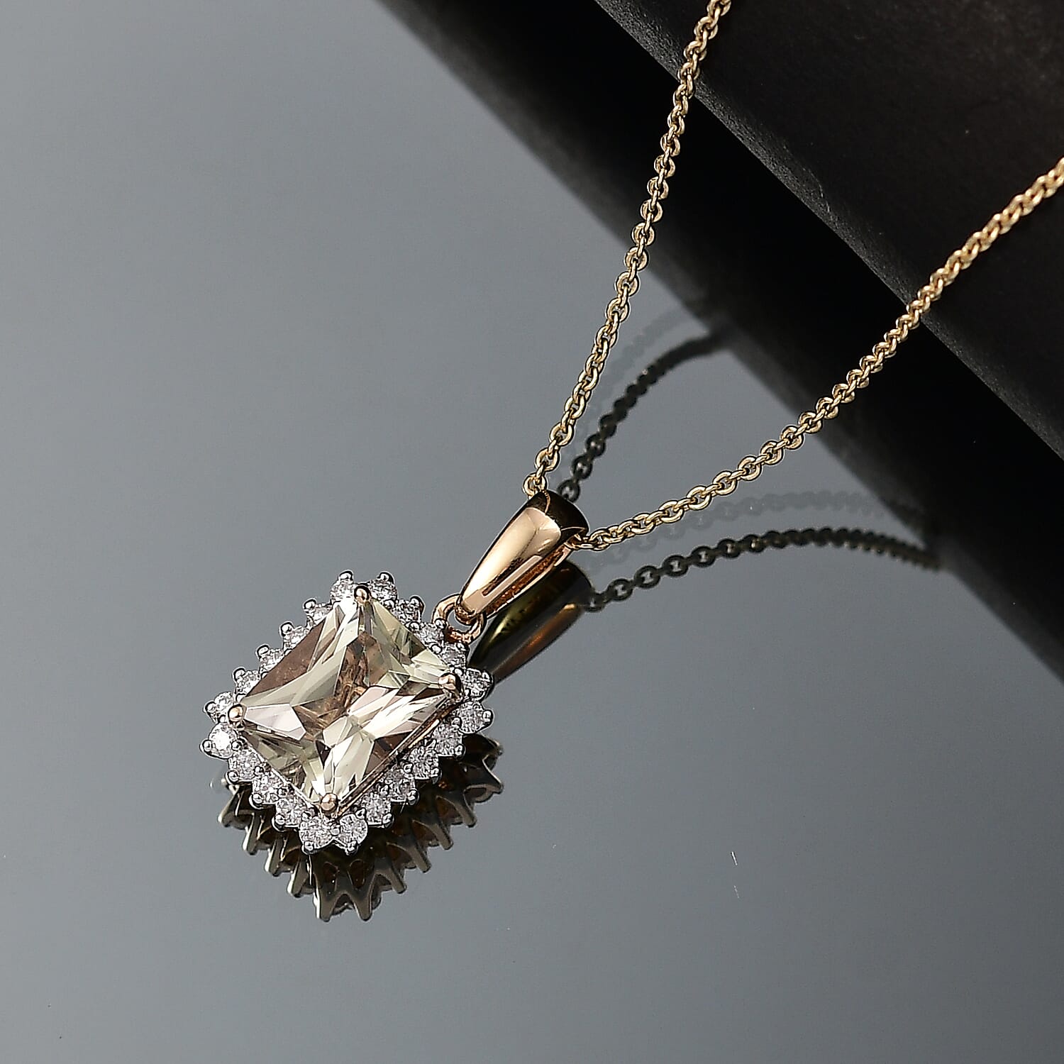 LUXORO AAA Turkizit, Weißer Diamant AGI zertifiziert Schmuckset ca. 50 cm 585 Gold ca. 3.00 ct