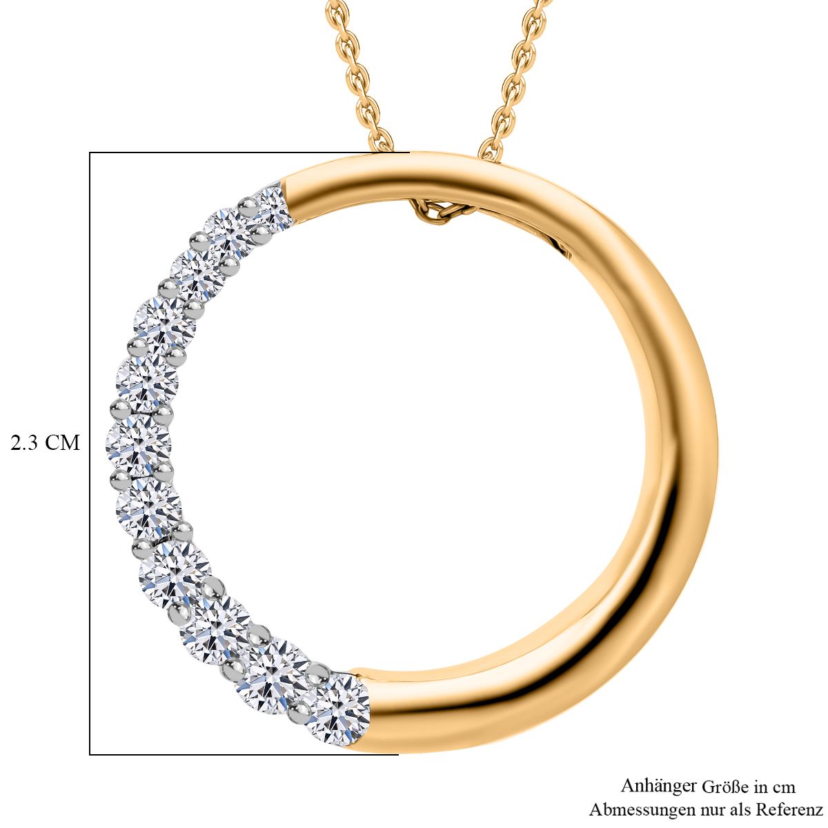 LUXURIANT DIAMOND - Lab Grown Diamant SI-GH SGL zertifiziert Schmuckset 925 Silber Gelbgold Vermeil ca. 0,50 ct.