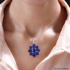 Ceylon Farbe Quarz-Anhänger mit Kette, 925 Silber platiniert ca. 17.04 ct