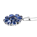 Ceylon Farbe Quarz-Anhänger mit Kette, 925 Silber platiniert ca. 17.04 ct