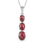 Norwegischer Thulit-Anhänger mit Kette, 925 Silber platiniert ca. 2.93 ct