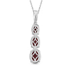 Norwegischer Thulit-Anhänger mit Kette, 925 Silber platiniert ca. 2.93 ct