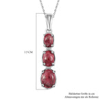 Norwegischer Thulit-Anhänger mit Kette, 925 Silber platiniert ca. 2.93 ct