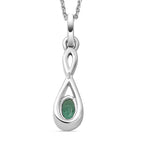 Äthiopischer Smaragd-Anhänger mit Kette, 925 Silber platiniert ca. 0.40 ct