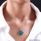 Kagem sambischer Smaragd-Anhänger mit Kette, 925 Silber platiniert ca. 4.47 ct