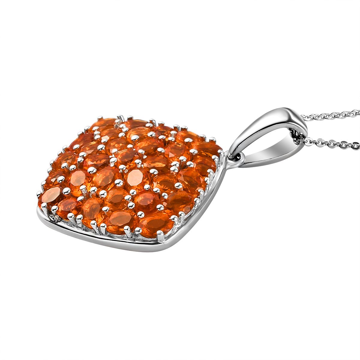 Salamanca Feueropal-Anhänger mit Kette, 925 Silber platiniert ca. 3.29 ct