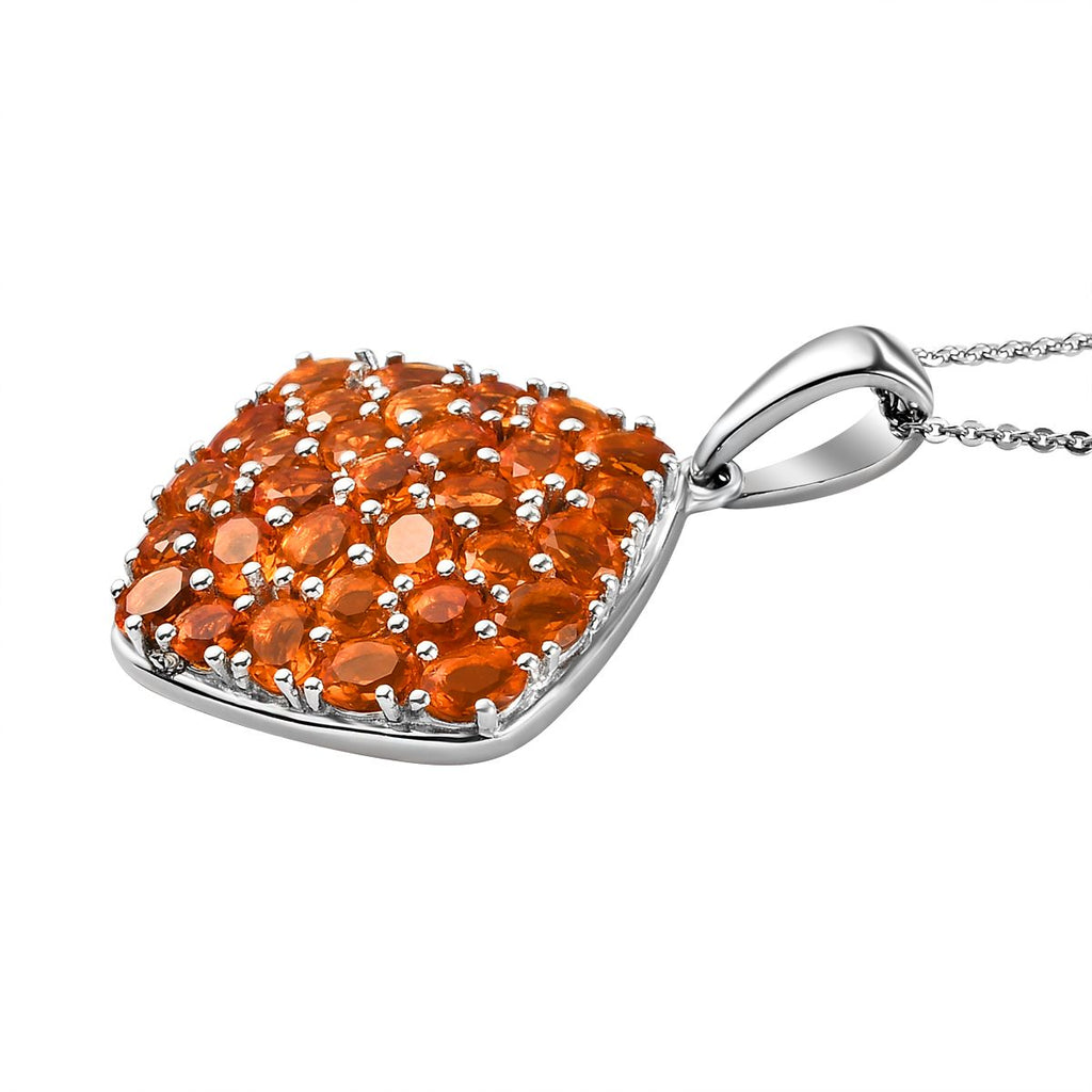Salamanca Feueropal-Anhänger mit Kette, 925 Silber platiniert ca. 3.29 ct