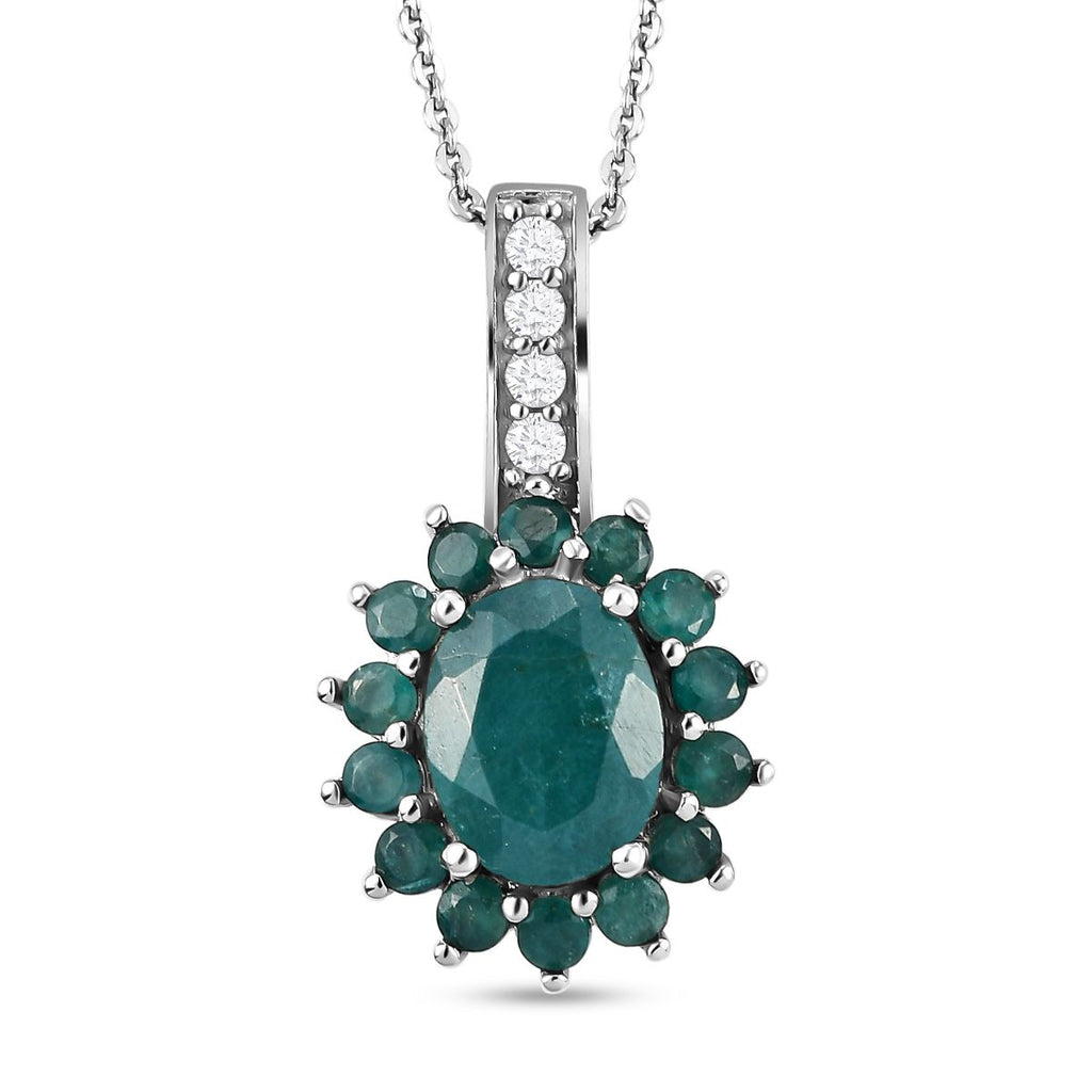 Grandidierit-Anhänger mit Kette, 925 Silber platiniert ca. 2.79 ct