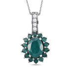 Grandidierit-Anhänger mit Kette, 925 Silber platiniert ca. 2.79 ct