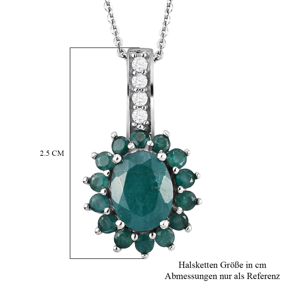 Grandidierit-Anhänger mit Kette, 925 Silber platiniert ca. 2.79 ct