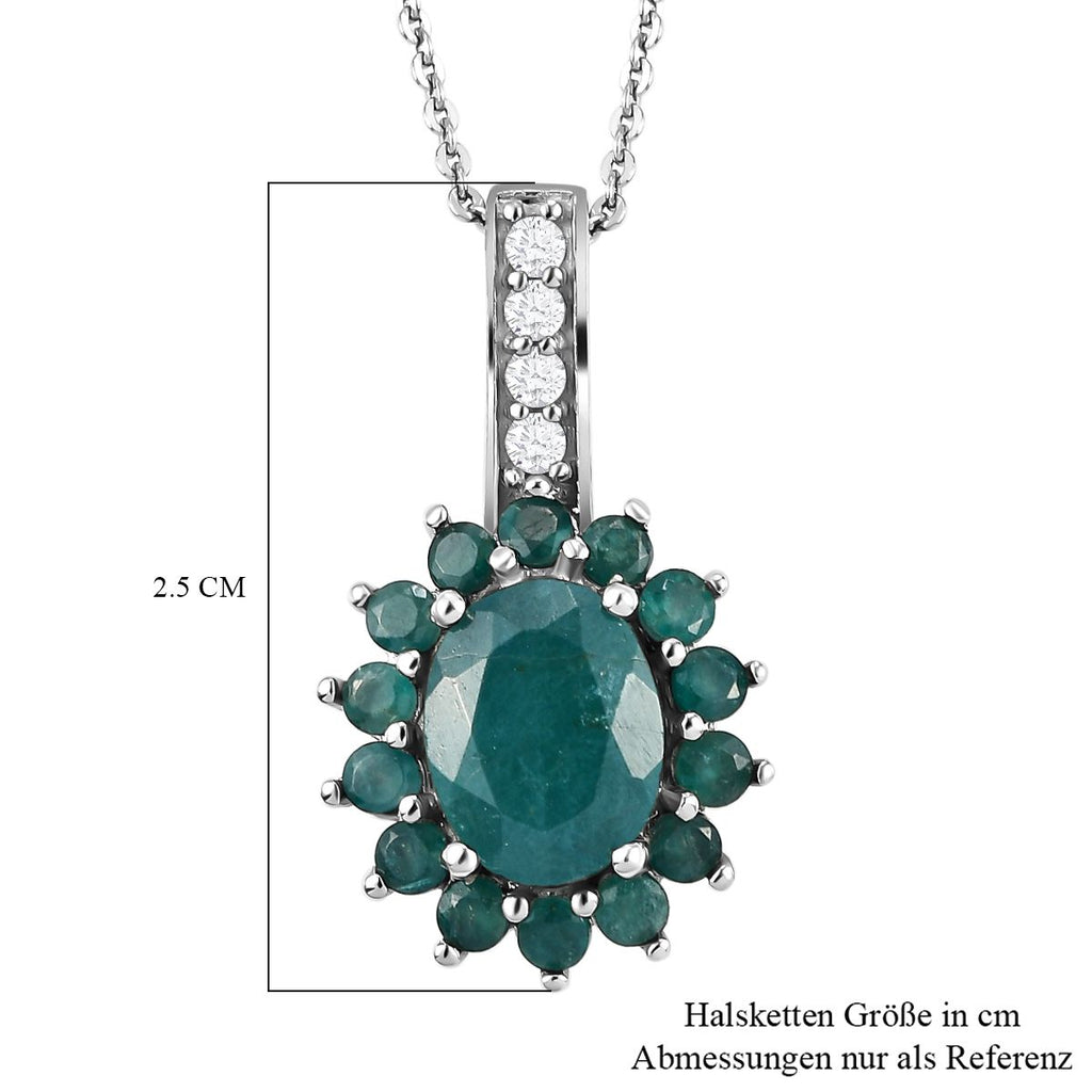 Grandidierit-Anhänger mit Kette, 925 Silber platiniert ca. 2.79 ct