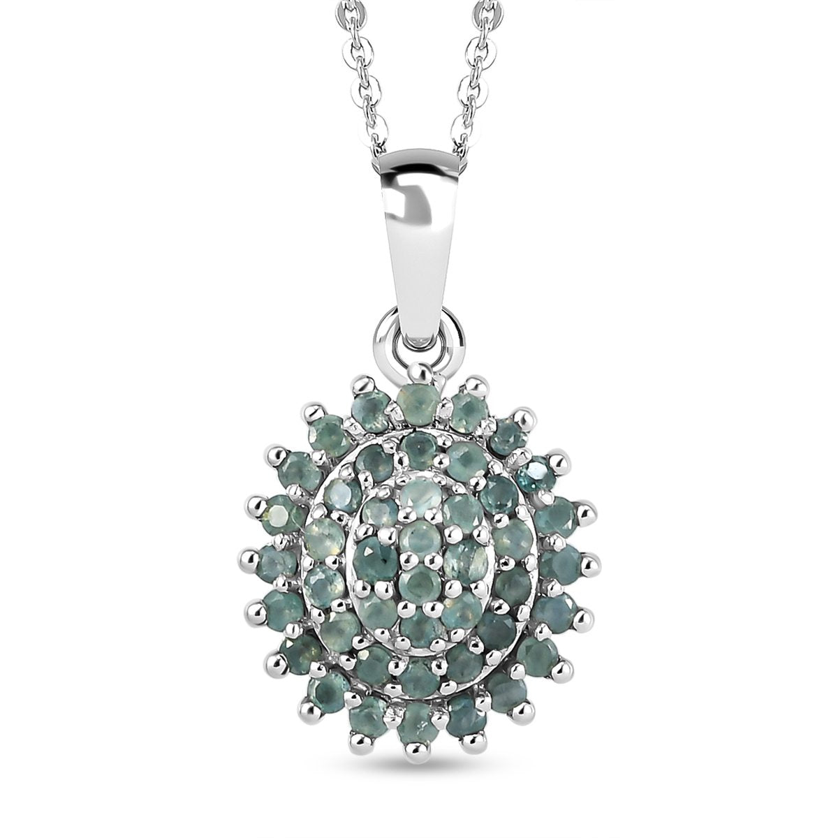 Alexandrit-Anhänger mit Kette, ca. 50 cm, 925 Silber platiniert, ca. 0.81 ct