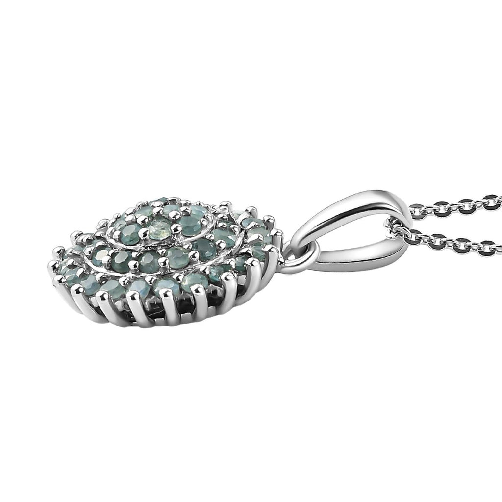 Alexandrit-Anhänger mit Kette, ca. 50 cm, 925 Silber platiniert, ca. 0.81 ct