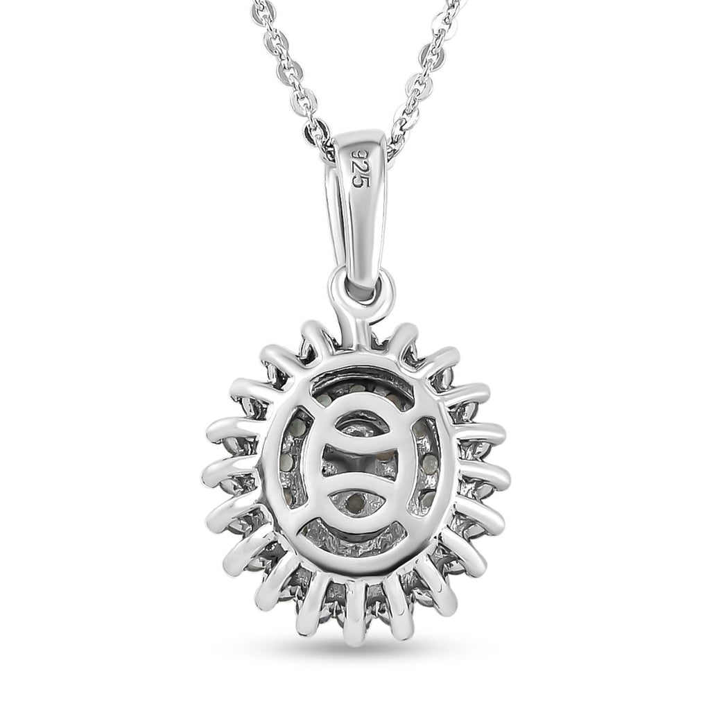 Alexandrit-Anhänger mit Kette, ca. 50 cm, 925 Silber platiniert, ca. 0.81 ct