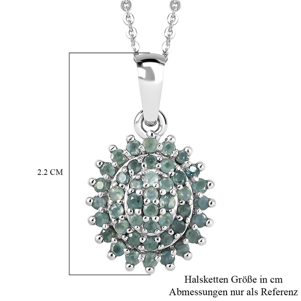 Alexandrit-Anhänger mit Kette, ca. 50 cm, 925 Silber platiniert, ca. 0.81 ct