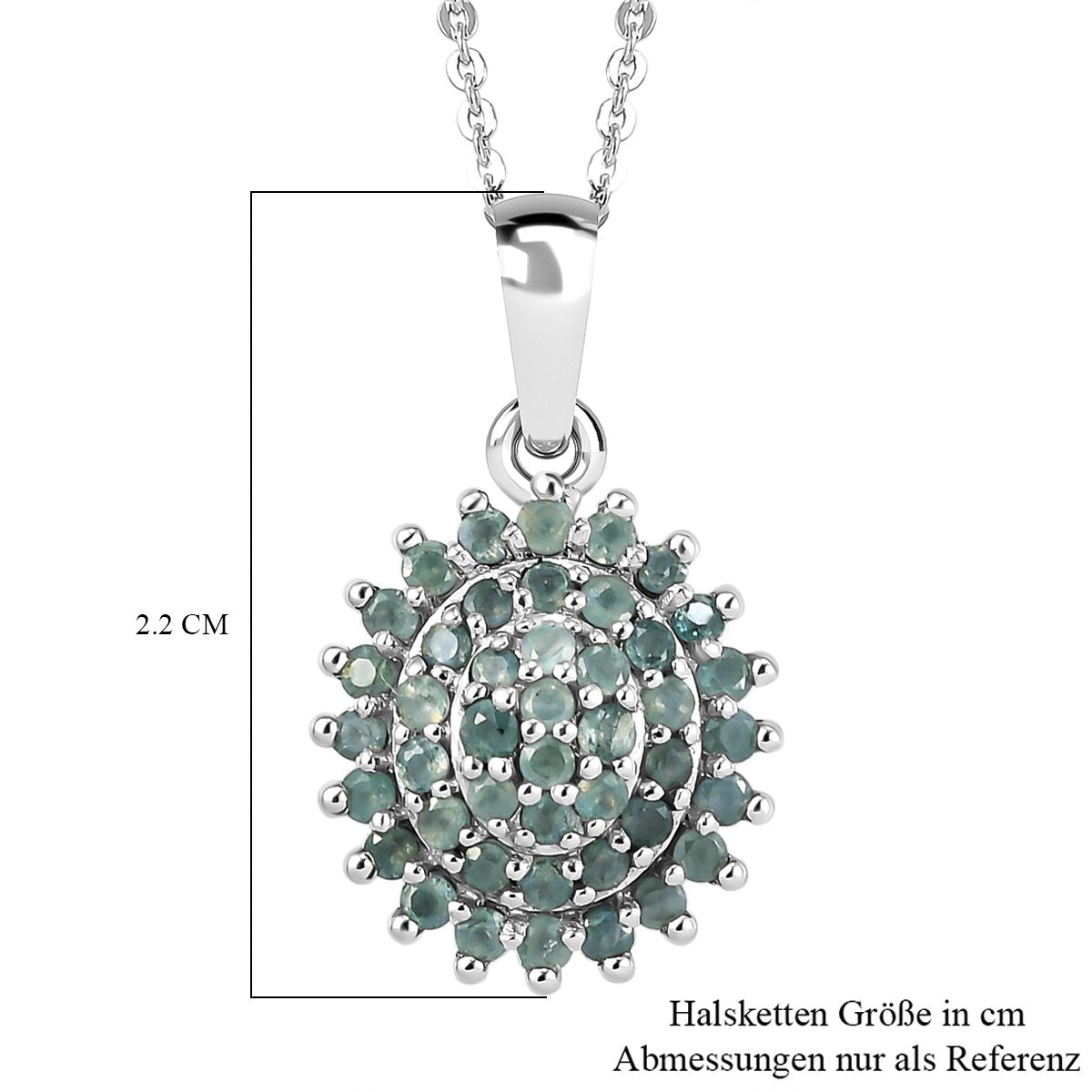 Alexandrit-Anhänger mit Kette, ca. 50 cm, 925 Silber platiniert, ca. 0.81 ct