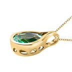 Pfau Triplett Quarz-Anhänger mit Kette, 925 Silber vergoldet ca. 4,67 ct