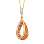 Salamanca Feueropal-Anhänger mit Kette, 925 Silber vergoldet ca. 0.70 ct
