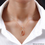 Salamanca Feueropal-Anhänger mit Kette, 925 Silber vergoldet ca. 0.70 ct