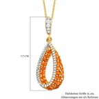 Salamanca Feueropal-Anhänger mit Kette, 925 Silber vergoldet ca. 0.70 ct