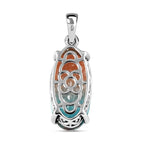 Aqua Terra Costa Quarz Triplett-Anhänger mit Kette, 925 Silber platiniert ca. 10.33 ct