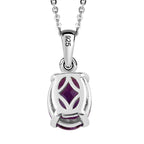 AAA Natürlicher, marokkanischer Amethyst-Anhänger mit Kette, 925 Silber platiniert ca. 1,77 ct