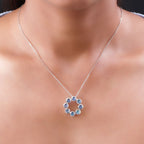 Boulder Opal Triplett-Anhänger mit Kette, 925 Silber platiniert ca. 1.87 ct