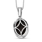 Kanadische Ammolit Anhänger mit Kette, 925 Silber, platiniert, ca. 7.30 ct