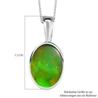 Kanadische Ammolit Anhänger mit Kette, 925 Silber, platiniert, ca. 7.30 ct