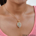 Natürlicher, äthiopischer Welo Opal-Anhänger mit Kette, 925 Silber vergoldet ca. 3,61 ct