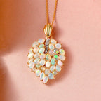 Natürlicher, äthiopischer Welo Opal-Anhänger mit Kette, 925 Silber vergoldet ca. 3,61 ct