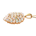 Natürlicher, äthiopischer Welo Opal-Anhänger mit Kette, 925 Silber vergoldet ca. 3,61 ct