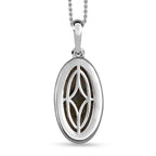 Feuer Labradorit-Anhänger mit Kette, 925 Silber platiniert ca. 9.37 ct