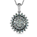 Alexandrit Anhänger mit Kette, 925 Silber platiniert ca. 0.69 ct